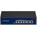 Hedy HN4H2-48-V2 – Некерований PoE-комутатор (6 портів, 4xPoE 48W, 2xUplink, Watchdog, Extend 250m)