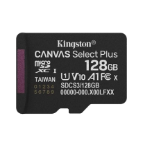Kingston microSDXC 128GB Canvas Select Plus – Карта памяти (150MB/s, UHS-I U1, A1, V10, +SD Адаптер)