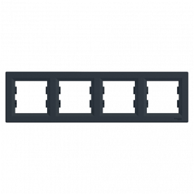 Schneider Electric EPH5800471 Asfora - Рамка 4 поста антрацит горизонтальная