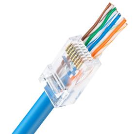 Конектор UTP RJ45 кат. 5e зі наскрізними отворами 100 шт