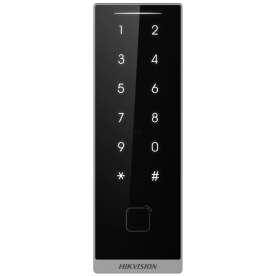 Hikvision DS-K1105EMKB – Зчитувач карток (EM+Mifare, Сенсорна клавіатура, Bluetooth, IP66)