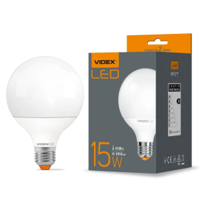 VIDEX G95e 15W E27 4100K 220V - LED лампа - фото №1 VIDEX G95e 15W E27 4100K 220V - LED лампа купить