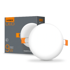 VIDEX 9W 4100K 220V - LED светильник безрамочный круглый - фото №1 VIDEX 9W 4100K 220V - LED светильник безрамочный круглый купить
