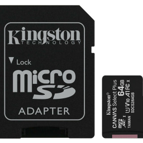 Карта памяти Kingston 64 GB microSDXC Class 10 UHS-I Canvas Select Plus + SD Adapter SDCS2/64GB купить