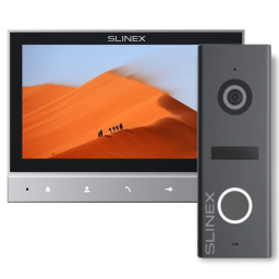 Комплект видеодомофон + панель вызова Slinex SK-07N Cloud grey + ML-17HD graphite
