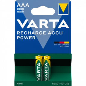 VARTA RECHARGEABLE ACCU AAA 1000mAh BLI 2 NI-MH (READY 2 USE) - Акумулятор купити