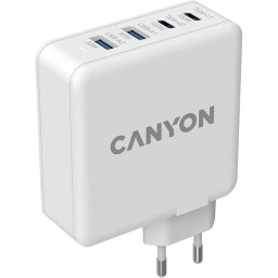 Мережевий зарядний пристрій Canyon H-100 GaN 2xUSB-C, 2xUSB-A, PD3.0, QC3.0, 100W White (CND-CHA100W01)