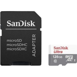 SanDisk Ultra microSDXC 128GB + SD Adapter – Карта пам'яті (100MB/s, UHS-I, Class 10)