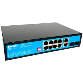 Ewind EW-S1912CG-AP - 12-портовий гігабітний POE з Uplink SFP комутатор зображення