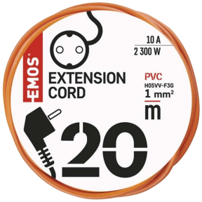 EMOS P01220 - Мережевий подовжувач 1 розетка 20 м зображення