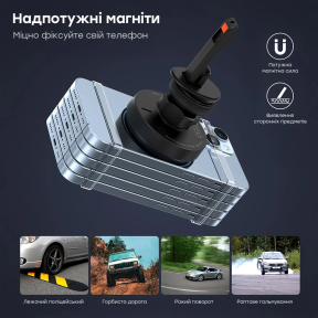 Автомобільний зарядний пристрій Choetech T205-F Black (бездротова зарядка 15W, магнітне кріплення, USB-C) Ціна