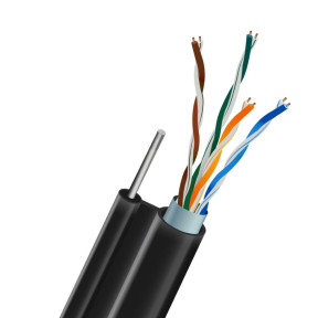 Кабель витая пара FTP CAT5E CU 0.51 LDPE Outdoor с монолитным тросом 1x1.2mm Kraft 305m купить