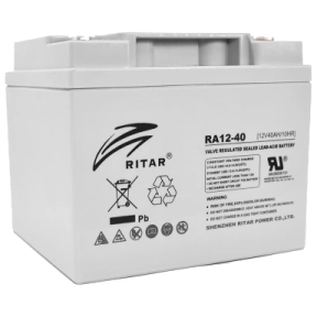 RITAR RA12-40 – Акумуляторна батарея AGM (12V, 40Ah, клеми M6, VRLA) купити