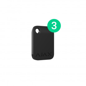 Захищений безконтактний брелок для клавіатури Ajax Tag Чорний (3 шт)