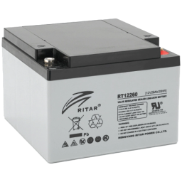 Ritar RT12260 – Свинцево-кислотна акумуляторна батарея (12V, 26Ah, AGM, VRLA)