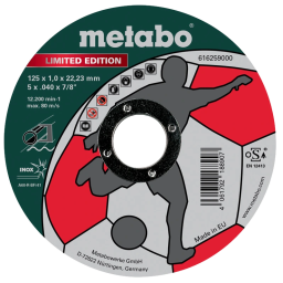 Отрезной круг по металлу 125 x 1,0 x 22,23 мм, Inox, TF 41 Metabo Limited Edition Soccer (616259000)