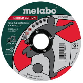 Отрезной круг по металлу 125 x 1,0 x 22,23 мм, Inox, TF 41 Metabo Limited Edition Soccer (616259000) купить