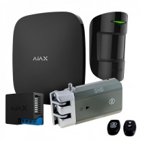 Комплект безпеки Ajax Hub Чорний + Датчик руху Ajax MotionProtect Чорний + Розумний замок SEVEN Lock