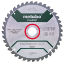 Пильний диск 216x30, Z40 WZ 5°neg. Metabo "precision cut wood - classic" (628060000)