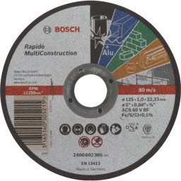Відрізний круг по металу Bosch Multi Construction Rapido 125x1.0x22.2