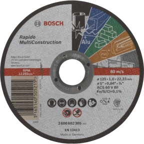 Отрезной круг по металлу Bosch Multi Construction Rapido 125x1.0x22.2 купить