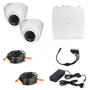 Комплект HDCVI відеоспостереження на 2 внутрішні камери 2МП Dahua Technology KIT-4X2DMV1 - фото №1 Комплект HDCVI відеоспостереження на 2 внутрішні камери 2МП Dahua Technology KIT-4X2DMV1 купити