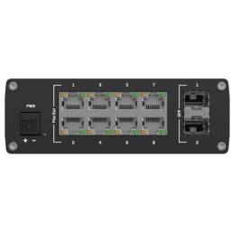 Промышленный неуправляемый PoE-коммутатор Teltonika TSW200 (8 портов 10/100/1000 Mbps, 2 SFP, PoE+ 240W, IP30)