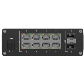 Промышленный неуправляемый PoE-коммутатор Teltonika TSW200 (8 портов 10/100/1000 Mbps, 2 SFP, PoE+ 240W, IP30)