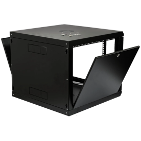 19" 9U 600x600 – Настінна комутаційна шафа (9U, 600мм, Скло, Чорна)
