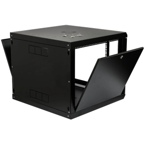 19" 9U 600x600 – Настінна комутаційна шафа (9U, 600мм, Скло, Чорна) купити