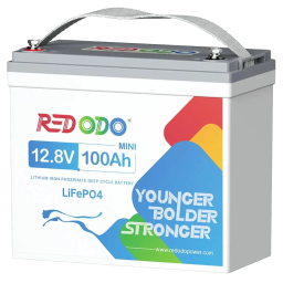Redodo 12.8V 100Ah Mini – Аккумулятор LiFePO4 (1280Вт·г, 4000+ циклов, 9кг, IP65)