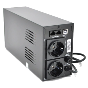 Джерело безперебійного живлення Ritar E-RTM650L-U ELF-L LED (390W, 2xSchuko, 1x12V 7Ah, AVR, USB) зображення