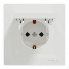 Schneider Electric ASFORA EPH3100121 Розетка одинарная с заземлением и крышкой купить