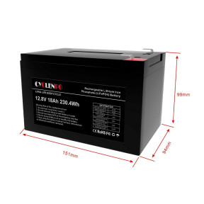 Аккумуляторная батарея литий-железо-фосфатная 12.8В 18Аг Cyclen 12.8V 18AH LiFePo4 - фото №6 Аккумуляторная батарея литий-железо-фосфатная 12.8В 18Аг Cyclen 12.8V 18AH LiFePo4 купить