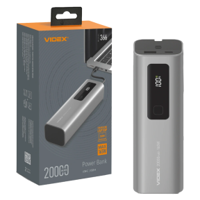 VIDEX VPB-366 – Повербанк для ноутбука (20000mAh, PD 100W, 165W Max) купити