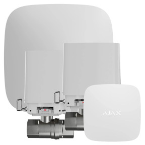 Ajax 2 крани 1/2" Білий - Комплект для запобігання затопленню та витоку води - фото №1 Ajax 2 крани 1/2" Білий - Комплект для запобігання затопленню та витоку води купити