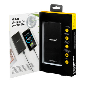 Повербанк Intenso Q10000 10000mAh, QC 3.0, USB-A, USB QC, black (7334530) Ціна