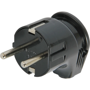 Вилка NA-UEA євро з з/к 16А чорна кутова купити