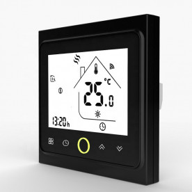 Термостат з WiFi управлінням Tervix для водяної/електр.тепл.підлоги, датчик 3000 мм, чорний