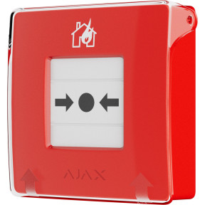 Ajax ManualCallPoint (Red) Jeweller - Бездротова настінна кнопка для активації пожежної тривоги вручну в Україні