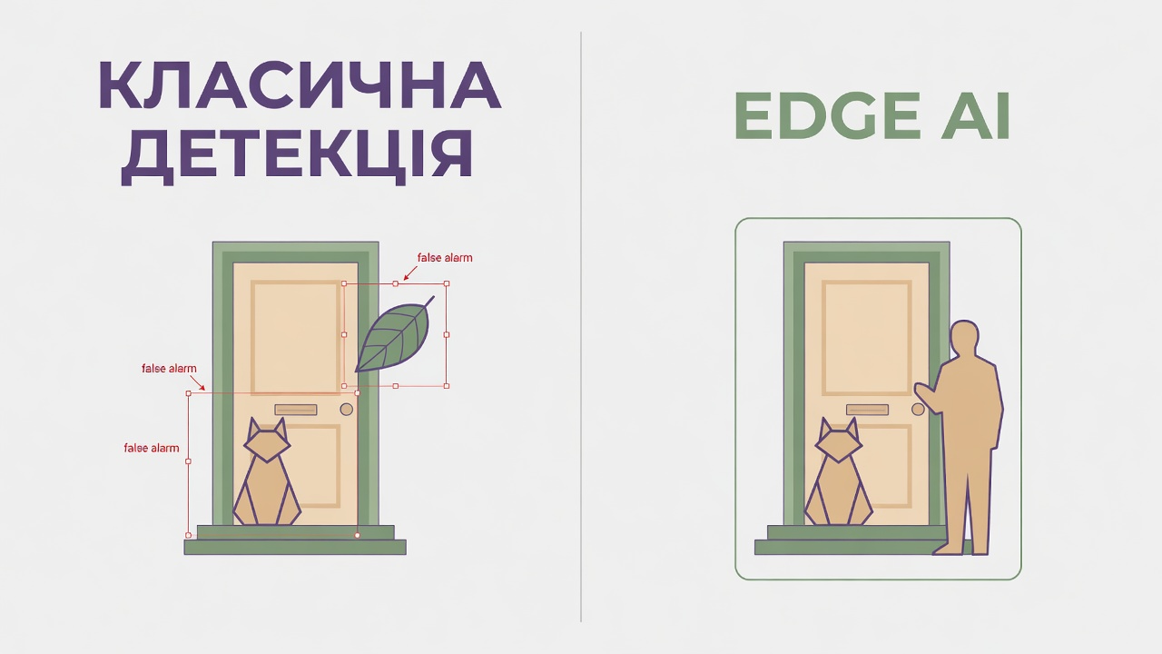 Порівняння класичної детекції руху та технології Edge AI у відеодомофонах: фокус на людині та ігнорування хибних тривог