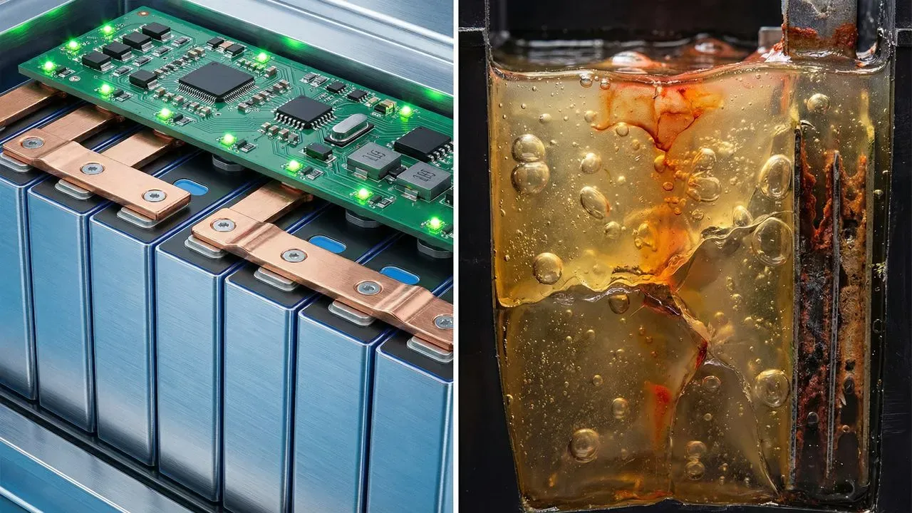 Схема порівняння внутрішньої структури та процесів заряджання акумуляторів LiFePO4, AGM та GEL, що пояснює небезпеку використання універсальних зарядних пристроїв.