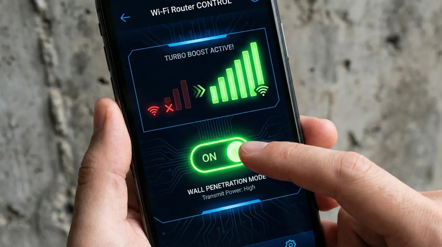 Інтерфейс додатка роутера: увімкнення режиму Wall Penetration Mode для посилення Wi-Fi сигналу.