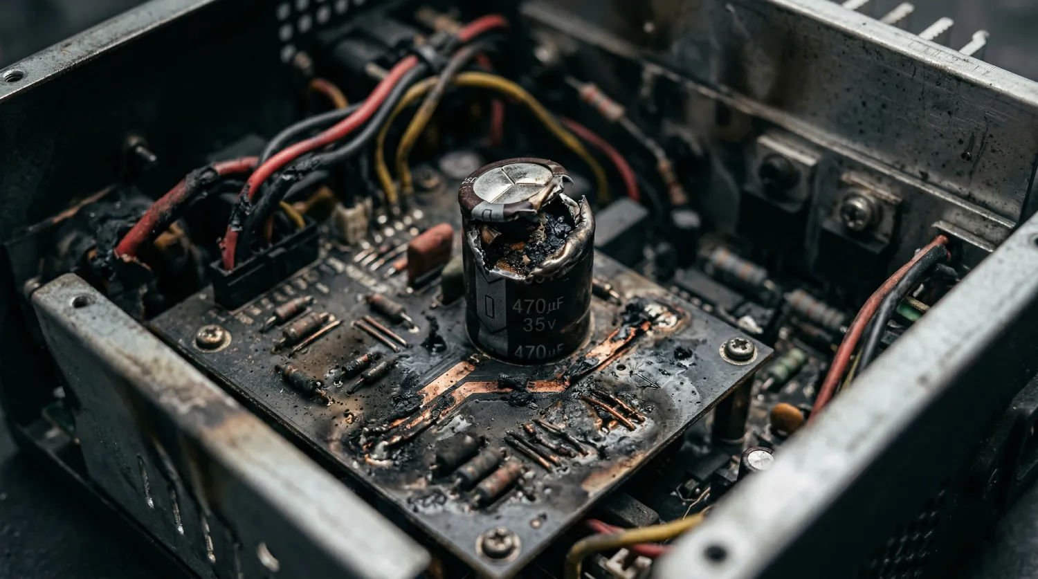 Згоріла плата китайського інвертора 220V після роботи в мережі 230V: наслідки економії на компонентах