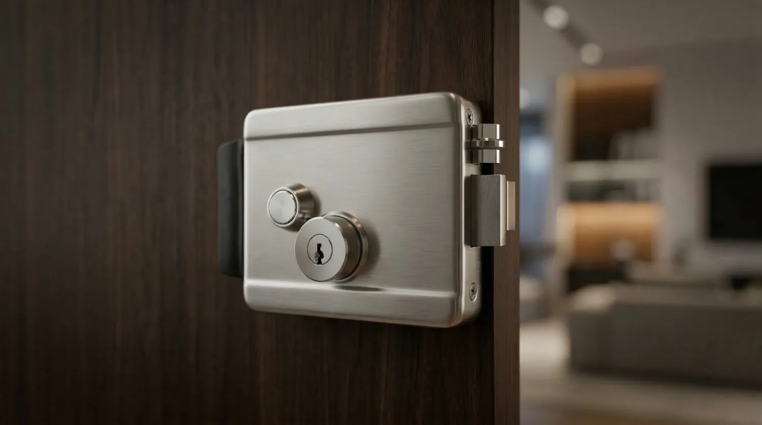 Електромеханічний накладний замок ATIS Lock SS на офісних дверях &mdash; приклад Fail-Secure рішення для СКУД.